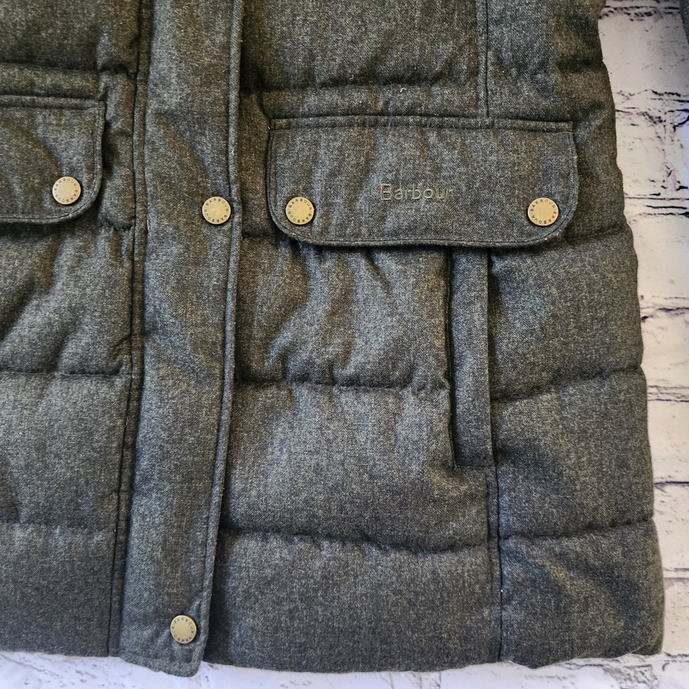 BARBOUR Women's Goldfinch Quilted Puffer Parka Jacket Green Size 8 US - Picture 2 of 15